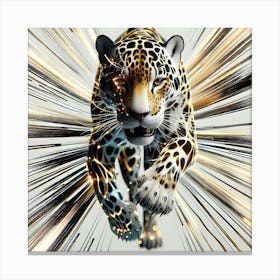 Engaging Leopard Timelaps Creative Color Illustration Canvas Print