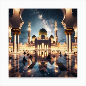 Islamic Mosque At Night 11 Canvas Print