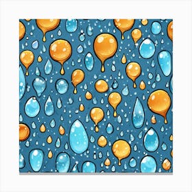 Seamless Pattern With Raindrops 1 Canvas Print
