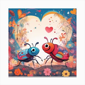 Beetle Couple Canvas Print