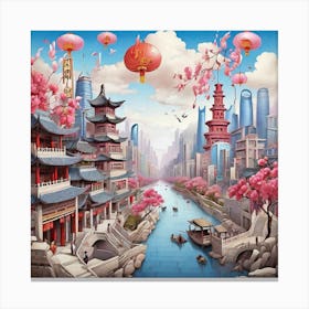 Chinese City 5 Canvas Print