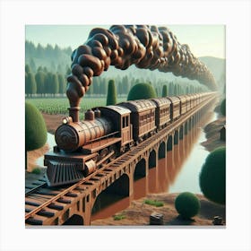 Train On The Tracks Canvas Print