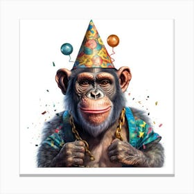 Chimpanzee Party Canvas Print