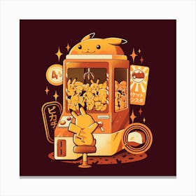 Electric Claw Machine - Cute Anime Arcade Gamer Thunder Rat Gift 1 Canvas Print