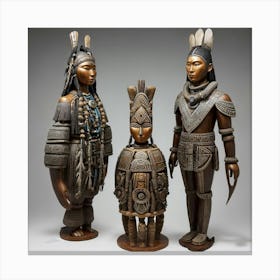 Three Native American Figurines 1 Canvas Print