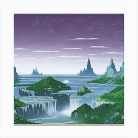 Chillhop Lofi World Suspended In The Sky Where Crystal Island 0 (1) Canvas Print