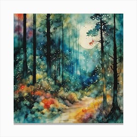 Watercolor Of A Forest 2 Canvas Print