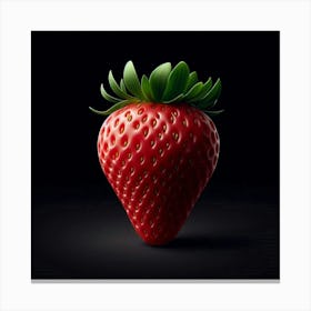 Strawberry On Black Background 2 Canvas Print
