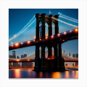 Brooklyn Bridge At Night 1 Canvas Print