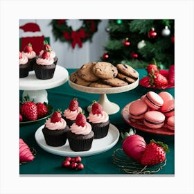 A Festive Christmas Dessert Table With V Bewamecyrpwzqmyyomfujw Zeiaetetnc 3v4wpkjska Canvas Print