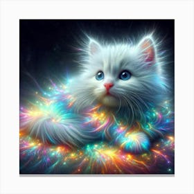 White Cat With Blue Eyes 13 Canvas Print