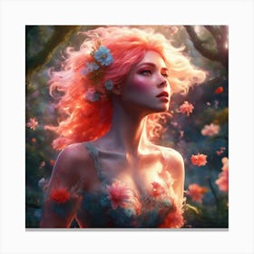 Girl In A Forest Canvas Print