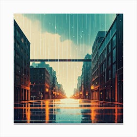 Rainy City Canvas Print