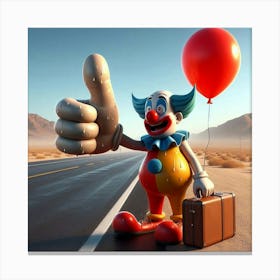 Hitchhiking Clown 3 Canvas Print