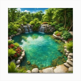 Pond In The Jungle Canvas Print