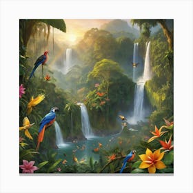 Tropical Paradise Paintings Art Print 1 Canvas Print