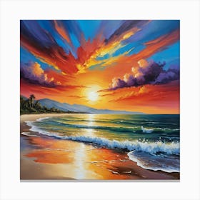 Sunset On The Beach 3 Canvas Print