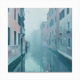 David Hockney Style. Venice Canals in Winter Canvas Print