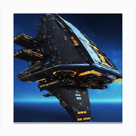 Entire Black Spaceship (4) (1) Canvas Print