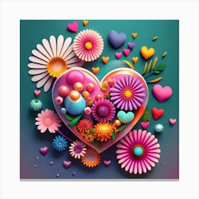 Pster En 3d Vibrante Y Brillante Arreglo Floral Canvas Print