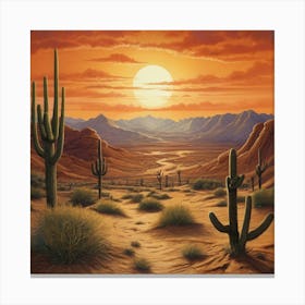 Lifelike Vision Desert Sunset Ii Art Print 0 1 Canvas Print