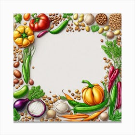 Vegetable Frame 4 Canvas Print