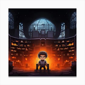 Man In A Library Canvas Print