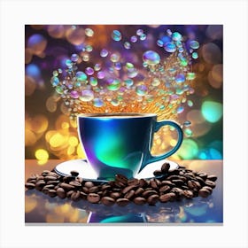 Coffee Cup With Bubbles 1 Canvas Print