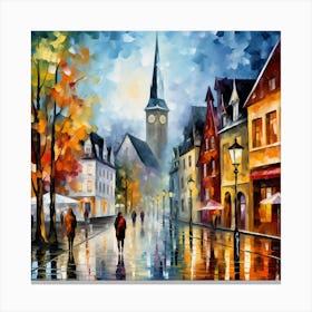 Rainy Day In The City 1 Canvas Print