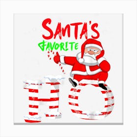 Santas Favorite Ho Santa Favourite Ho Funny Girls Christmas Canvas Print