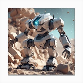 Robot In The Desert 8 Canvas Print