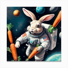 Rabbit In Space 4 Canvas Print