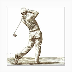 A Golfer Teeing Off Hand Drawn Sketch Illustrati 1718673068 4 Canvas Print