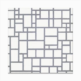 Composition With Gray Lines, Cubism Art, Piet Mondrian Canvas Print