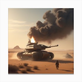 Tank In The Desert 3 Canvas Print