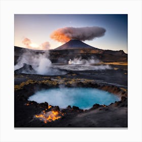 Hot Springs In Iceland Canvas Print