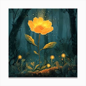 Yellow Flower In The Forest Canvas Print