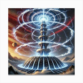 A Sci Fi Depiction Of The Stormspire Array, Visual Canvas Print