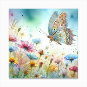 Watercolor Butterfly Art Canvas Print