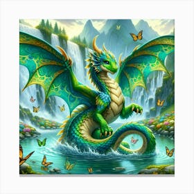 Dragon With Butterflies 1 Canvas Print