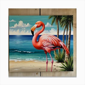 Default Flamingo Beach House Art 3 Canvas Print