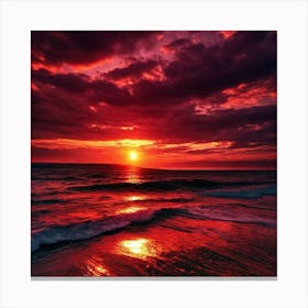 Sunset Over The Ocean 180 Canvas Print