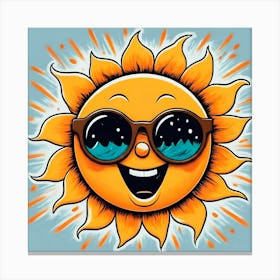 Sun With Sunglasses 2 Canvas Print