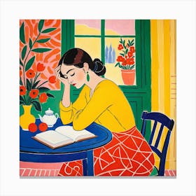 Woman Reading A Book 29 Canvas Print