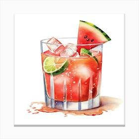 Watermelon Cocktail Canvas Print