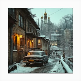 Winter Twilights In Old Town I Canvas Print