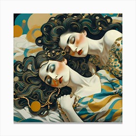 Two Beautiful Women Resting Canvas Print