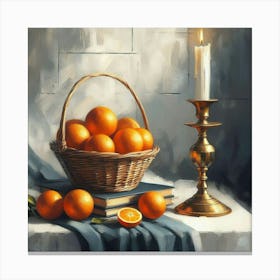 Basket of Oranges Kitchen Canvas Print