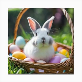 Easter Bunny In Basket 9 Canvas Print