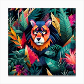 Lion In The Jungle 18 Canvas Print